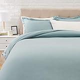 Amazon Basics Light-Weight Microfiber Duvet Cover Set with Snap Buttons - King, Spa Blue | Amazon (US)