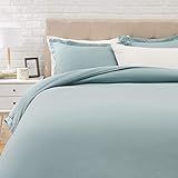 Amazon Basics Light-Weight Microfiber Duvet Cover Set with Snap Buttons - King, Spa Blue | Amazon (US)