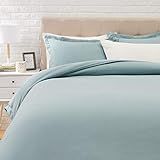 Amazon Basics Light-Weight Microfiber Duvet Cover Set with Snap Buttons - King, Spa Blue | Amazon (US)