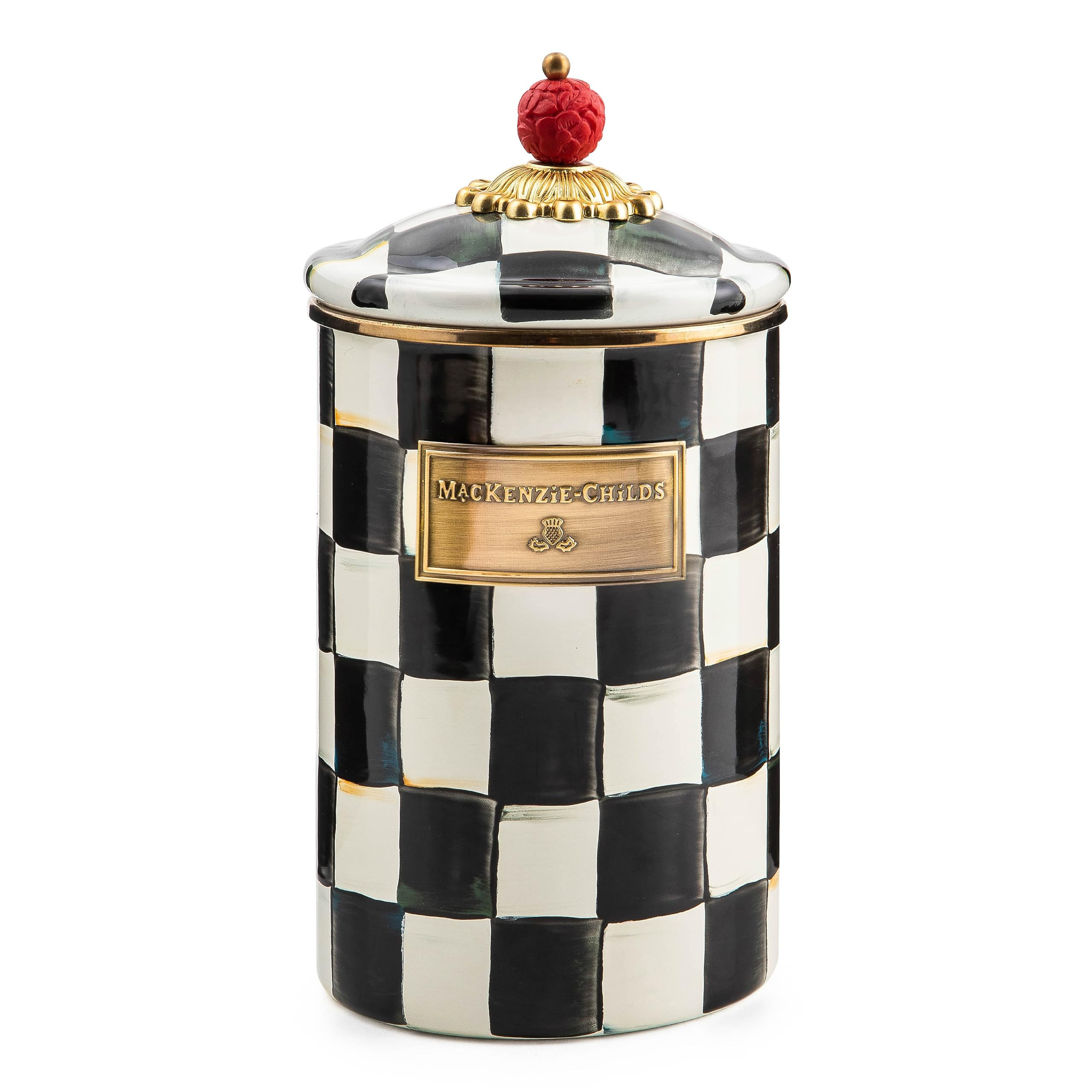 MACKENZIE-CHILDS Large Enamel Canister, Kitchen Storage Container for Flour and Sugar, 1.89 Liter... | Amazon (US)