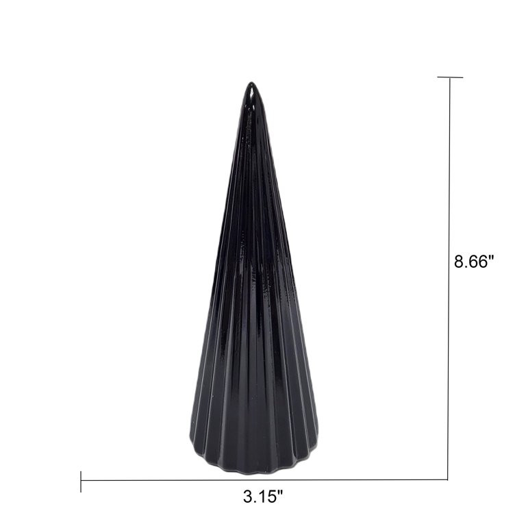 Holiday Time Small Black Modern Glass Tree Christmas Décor, 8.5" tall, 2.12 oz - Walmart.com | Walmart (US)