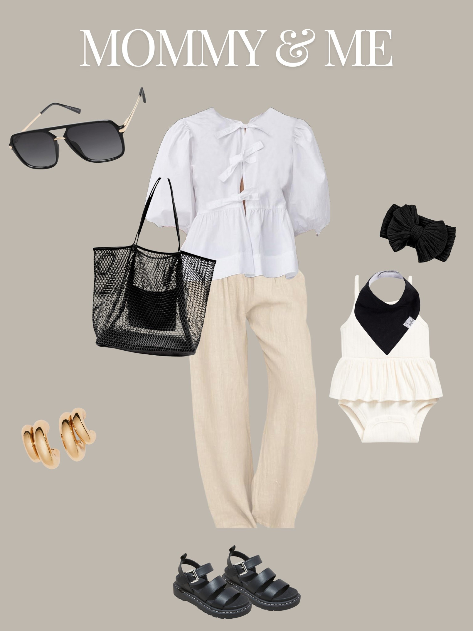Neutral, breathable, & effortlessly chic 🖤 

Matching moments with my mini in the sweetest ‘Mommy & Me’ look. Perfect for errands, playdates, or just turning heads together. 

Shop both outfits + accessories on my LTK 💼👶 

#MomStyle #LTKbaby #LTKfamily #MommyAndMeLooks #SummerStyleEdit

#LTKSummerEdit #LTKFamily #LTKBaby