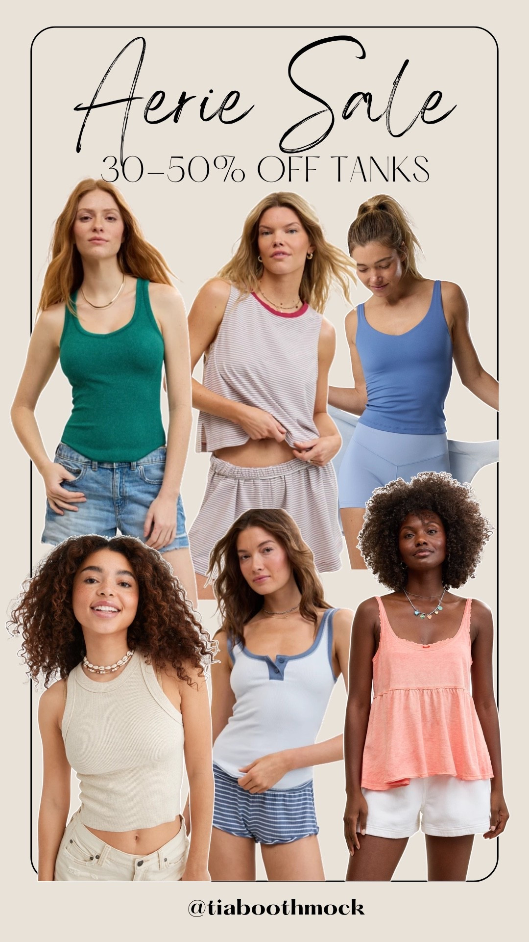 The tank tops you’ll wear on repeat all summer ☀️ Aerie favorites are 30–50% off right now and I’m stocking up on every color!

#LTKootd #LTKSeasonal #LTKgrwm