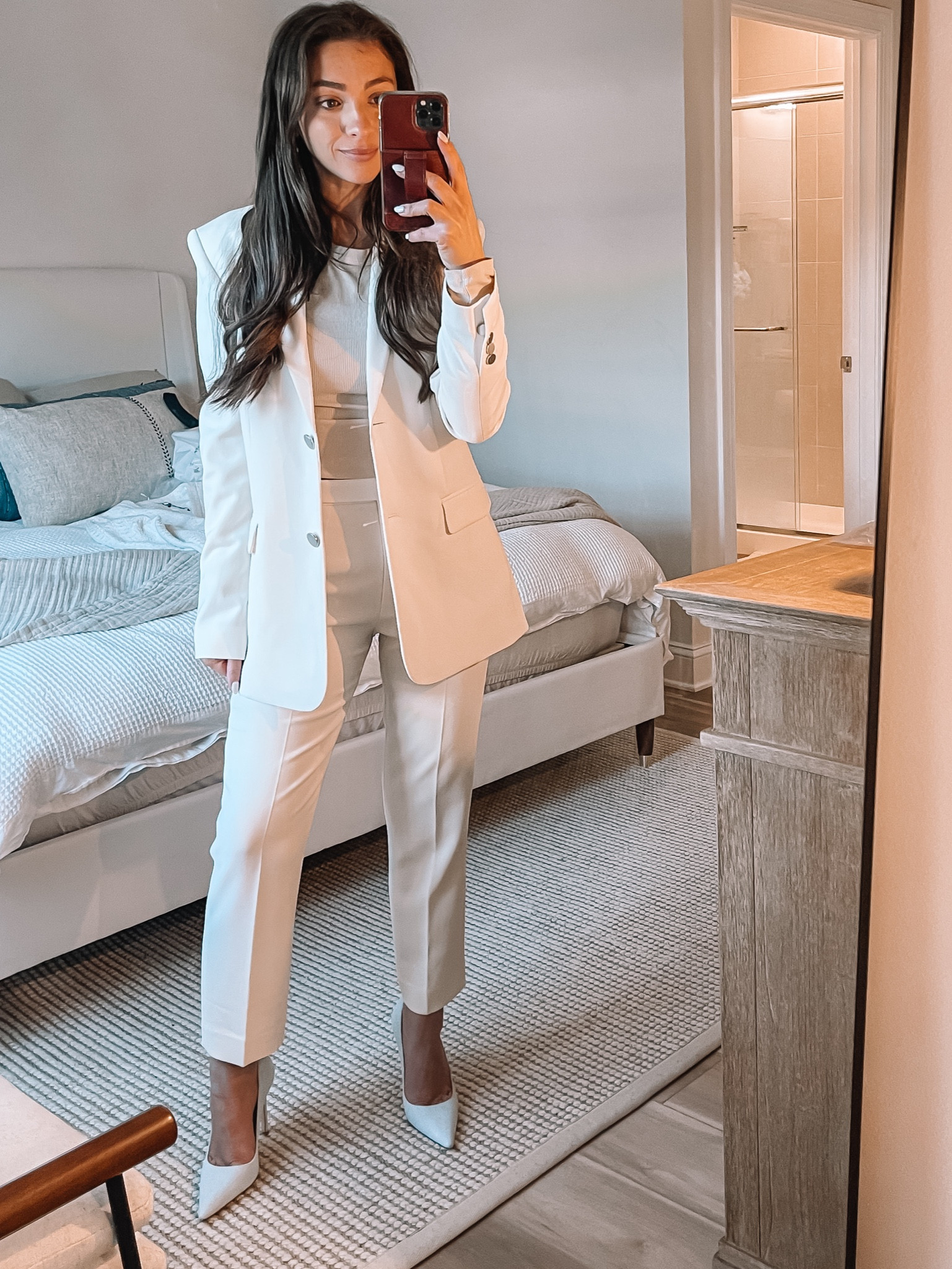 Elegant, chic bridal look🤍 
Ivory tailored blazer 0
Ivory tailored cropped pants 2






Bridal suit 
Tailored outfits 
Engagement party outfit 
Bridal shower outfit 
Bridal pant suit 
Womens pant suit 
Ivory pant suit 

#LTKSeasonal #LTKstyletip #LTKwedding
