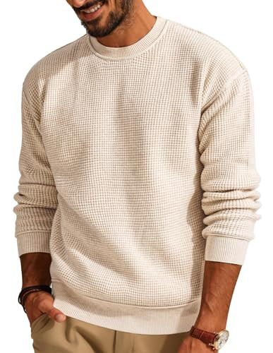 PJ PAUL JONES Mens Sweater Crewneck Knit Sweaters Casual Waffle Pullover Sweater for Men | Amazon (US)