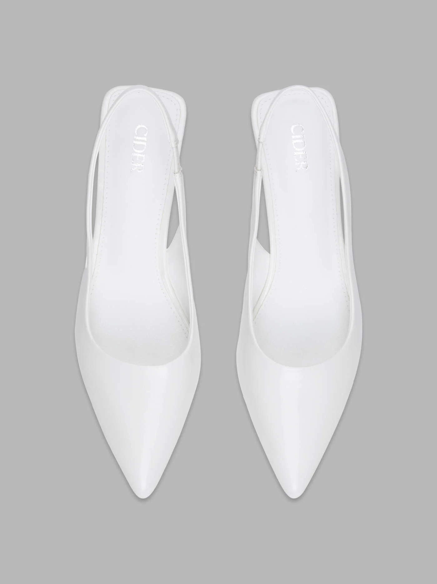 Metallic Pointed Toe Slingback Kitten Heels | Cider