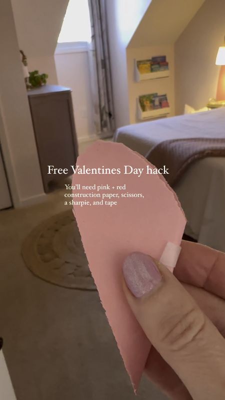 Valentine’s Day diy gift idea. Construction paper from Walmart 
Amazon sconces, book shelves, floral blackout curtains


#LTKVideo #LTKhome #LTKSeasonal