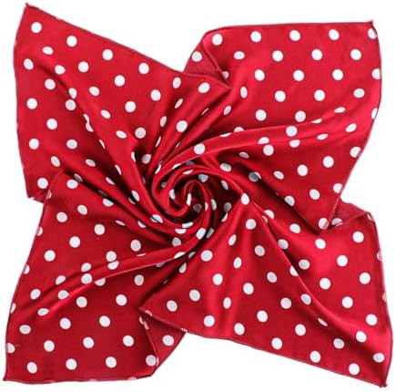 Polka Dot Scarf Vintage Square Satin Head Scarf Chiffon Bandana Neck Scarves for Women Ladies (20... | Amazon (US)