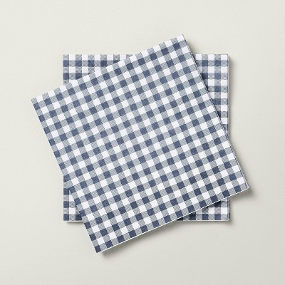 14ct Gingham Paper Lunch Napkins Blue - Hearth & Hand™ with Magnolia | Target