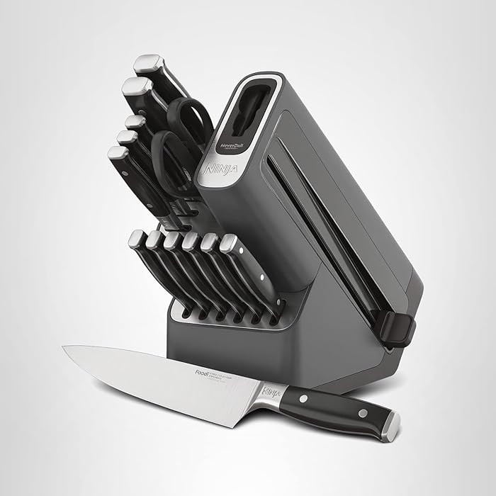 Ninja Knife Set, Knife Sharpener, Knife Block Set, Stainless Steel Knives, 14 Piece Set, Steak Kn... | Amazon (US)