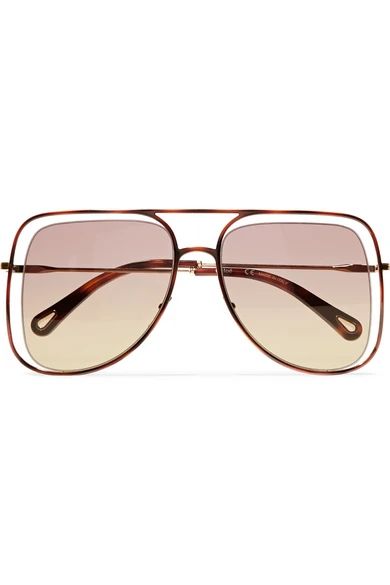 Chloé - Poppy Square-frame Acetate And Gold-tone Sunglasses - one size | NET-A-PORTER (UK & EU)