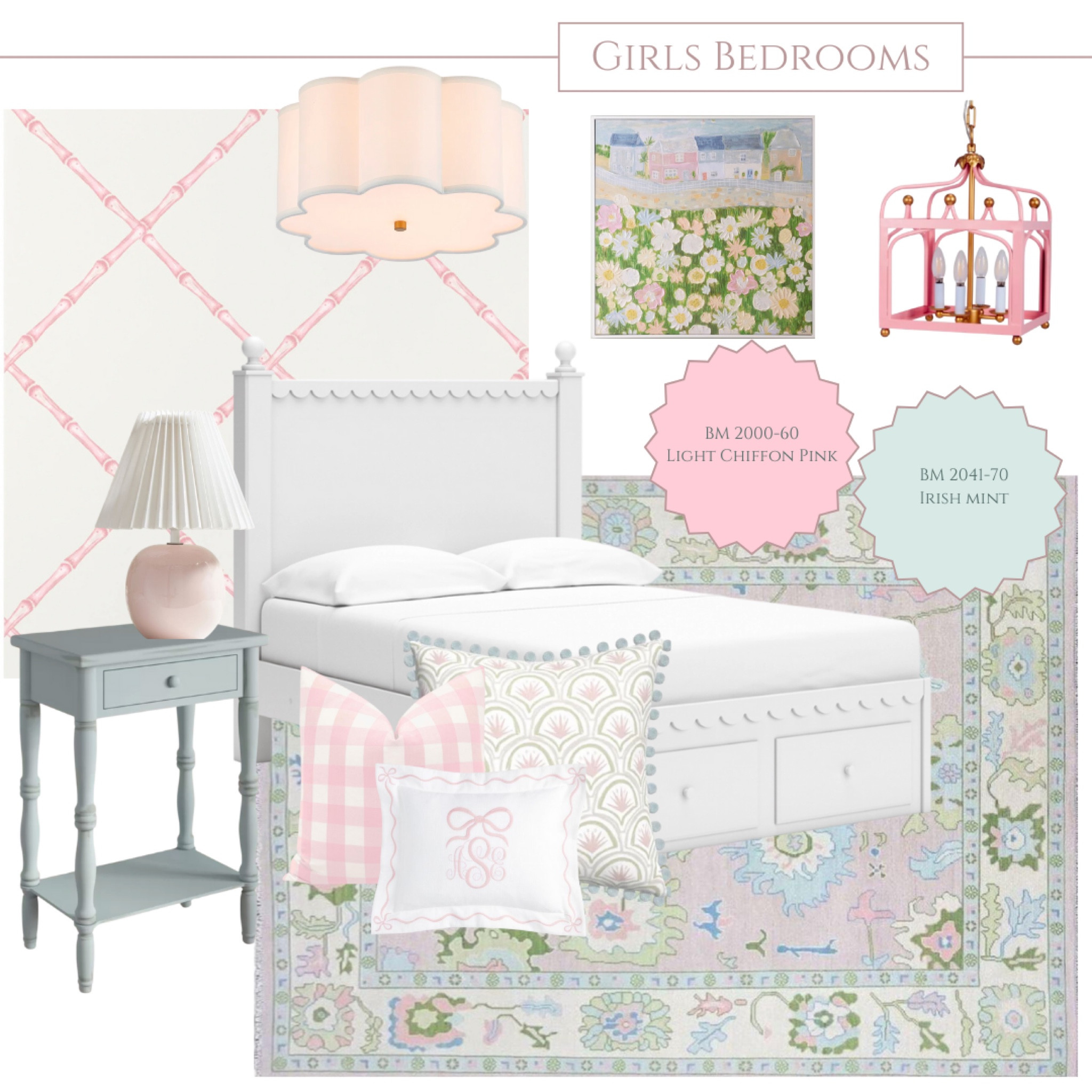 Mints, pinks, and greens come together for a fun, whimsical girls bedroom filled with color and life  

#LTKStyleTip #LTKHome