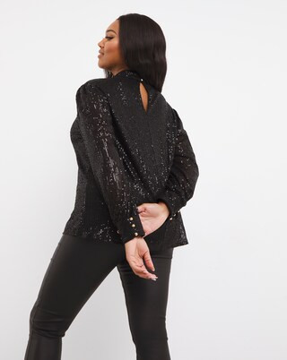 Chi Chi Sequin Blouse | Simply Be (UK)