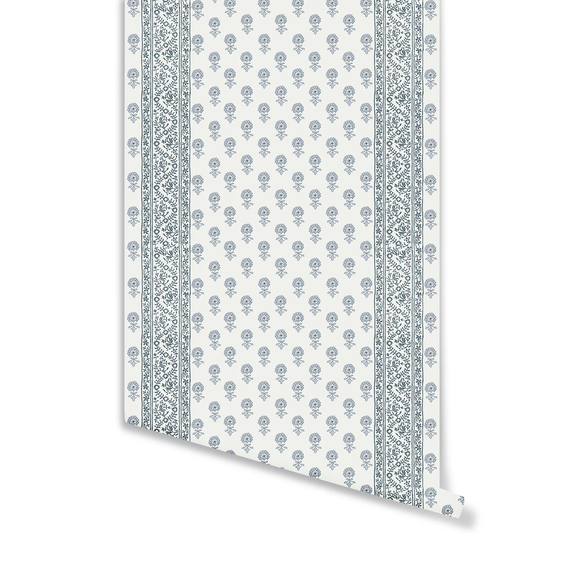 Lyla Stripe Wallpaper in Light Blue | Brooke & Lou | Brooke and Lou