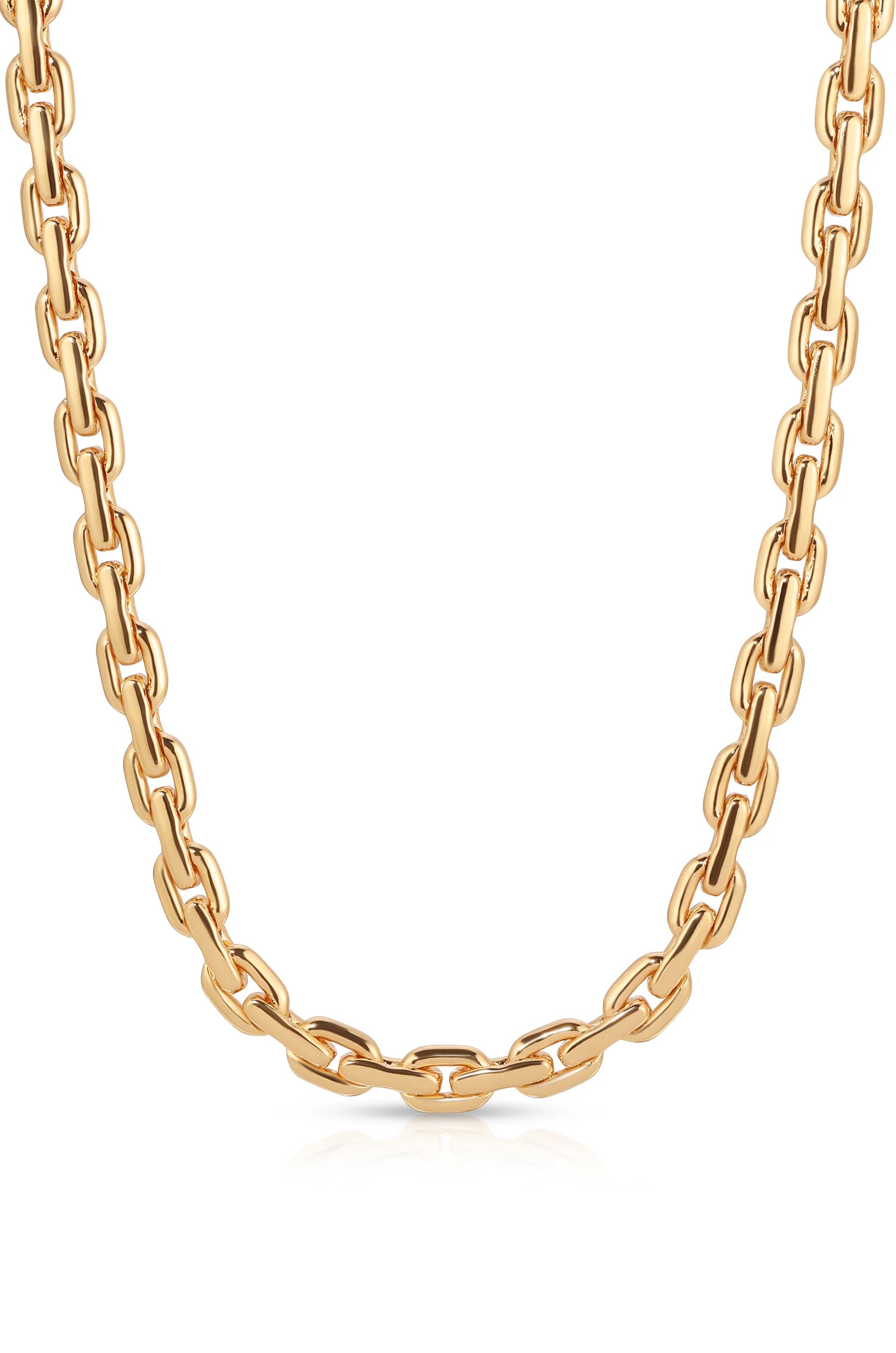 18k Gold Plated Solid Chain Necklace | Ettika