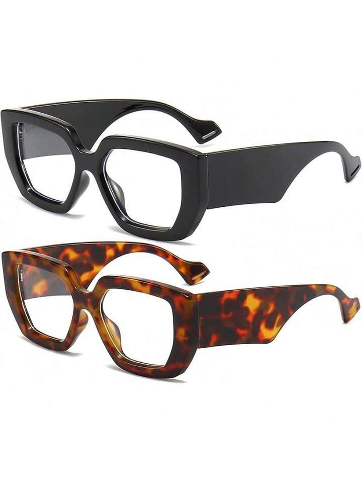 AIEYEZO Thick Frame Blue Light Glasses Men Women, Fashion Square Computer Eyeglass Anti Eyestrain & Prevent Headache | SHEIN