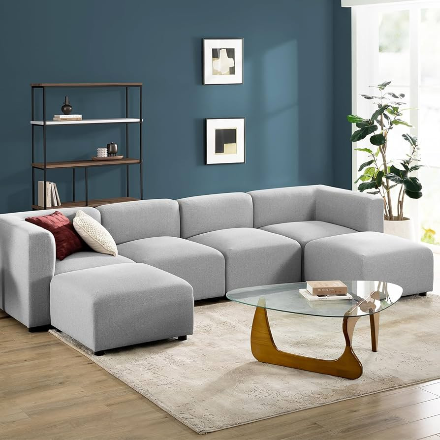 Zinus Luca Double Chaise Sectional Sofa, Modern Style, Flexible Modular Design, Easy Tool-Free As... | Amazon (US)