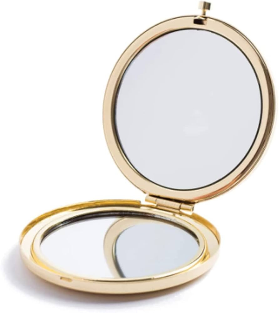 Gold Magnifying Compact Mirror for Purse - 1x/2x Magnification Travel Makeup Mirror 2.76 inch Dou... | Amazon (US)