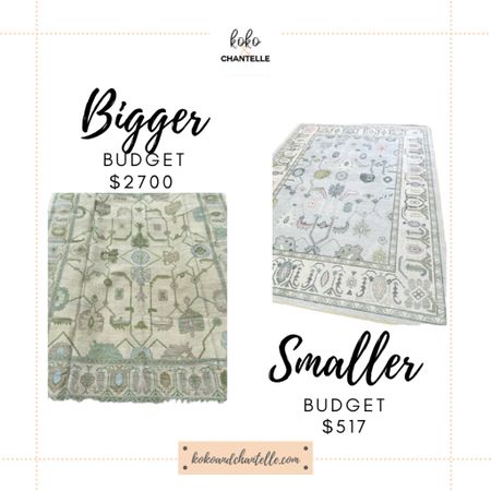 Bigger budget rug vs smaller budget rug. Oushak rug  

#LTKfamily #LTKMostLoved #LTKhome