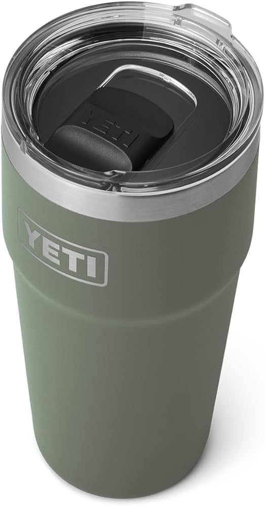 YETI Rambler 16 oz Stackable Pint, Vacuum Insulated, Stainless Steel with MagSlider Lid, Camp Gre... | Amazon (US)
