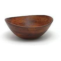 Lipper International Cherry Finished Wavy Rim Serving Bowl for Fruits or Salads, Matte, Large, 13" x | Amazon (US)