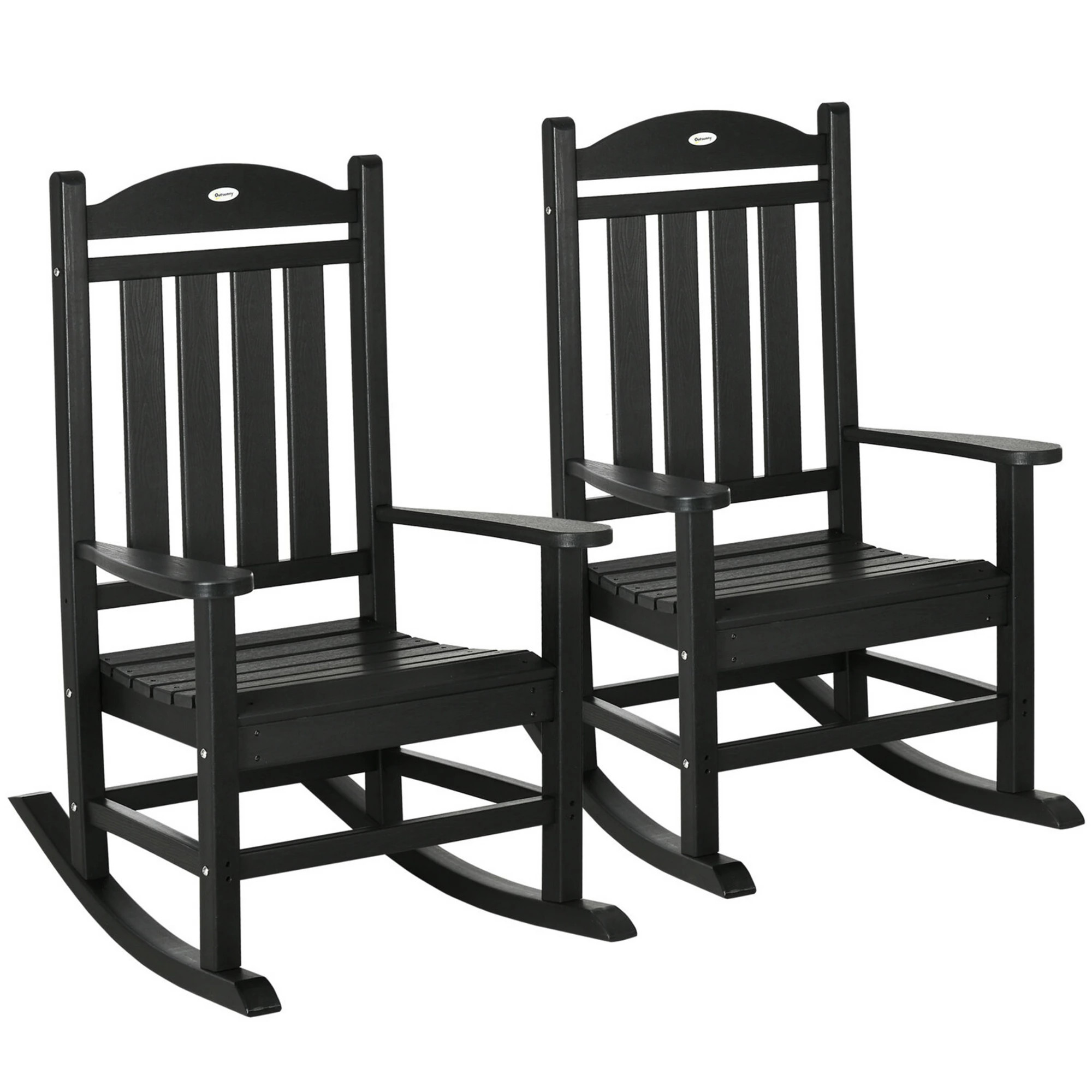 Outsunny Outdoor Rocking Chairs Hdpe Slatted Design, 2 Piece Set | Kohl's