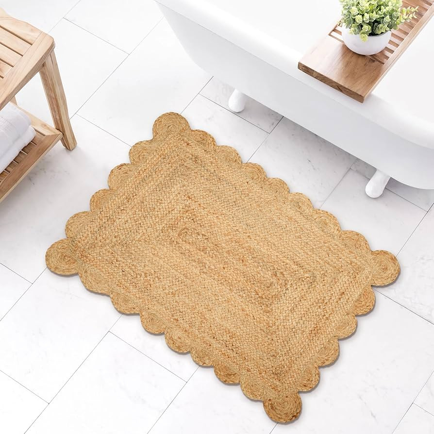 Hand Woven Area Rug Braided Jute Scalloped Border, Decor Collection Classic Quality Made for Livi... | Amazon (US)