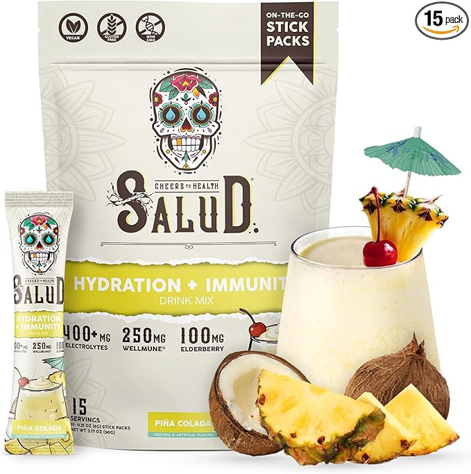 Salud 2-in-1 Hydration Packets + Immunity Electrolytes Powder, Piña Colada - Agua Fresca Drink M... | Amazon (US)