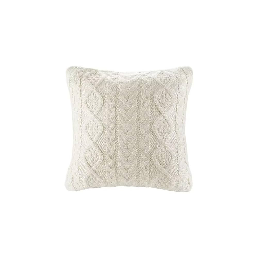 Decorative Knit Throw Pillow Cover Chiristmas Farmhouse Sweater Square Warm Cushion Cover for Cou... | Amazon (US)