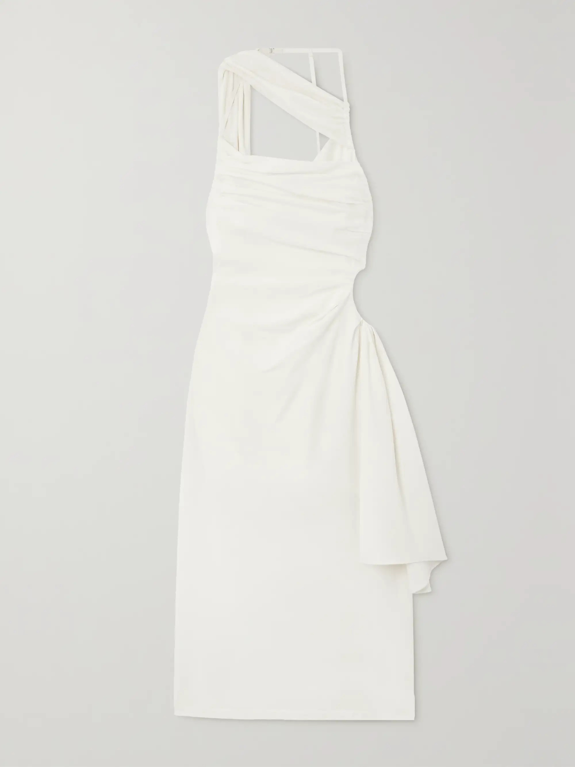 Abanada cutout draped wool-blend crepe midi dress | NET-A-PORTER (US)