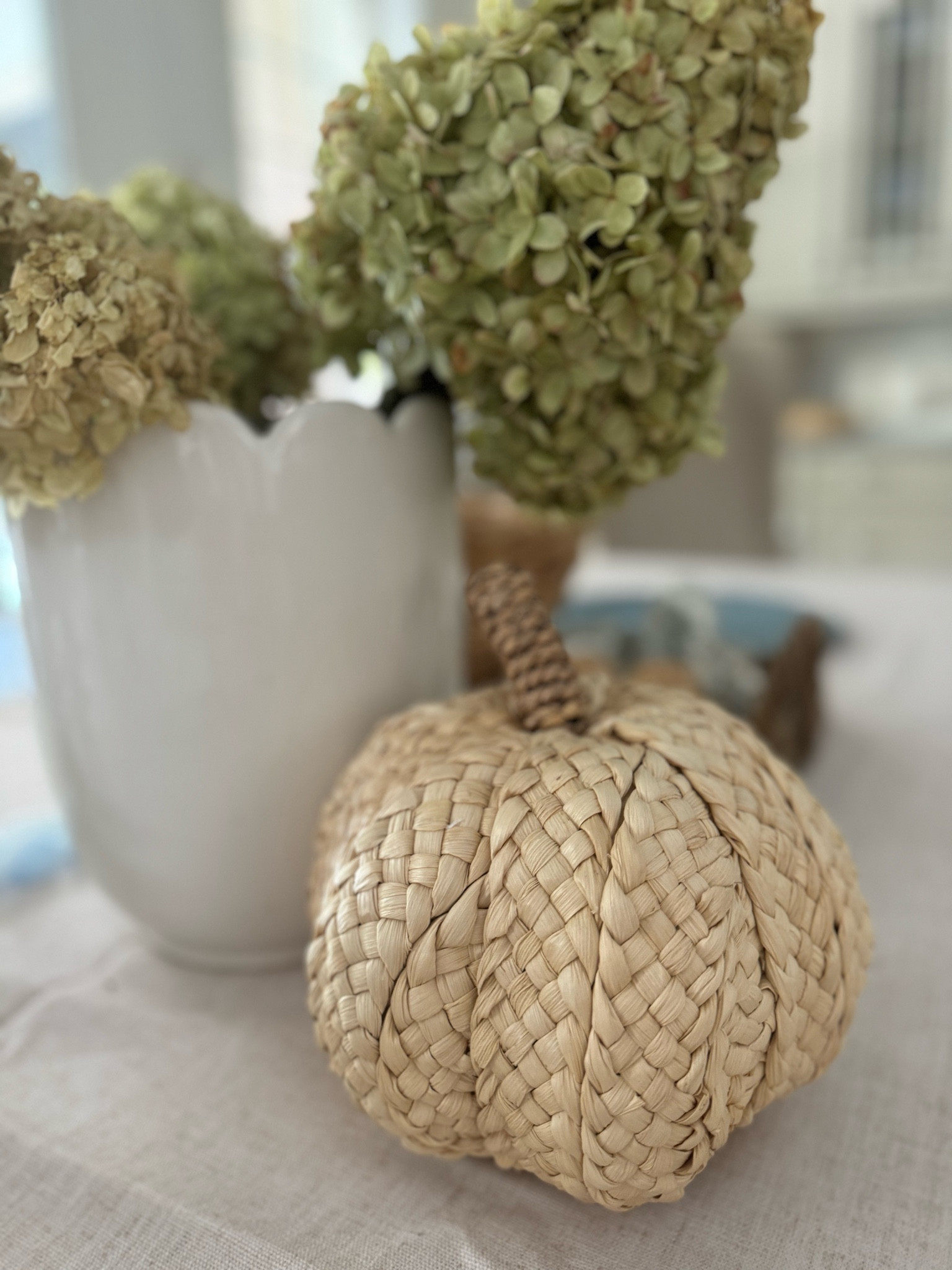 Classic coastal fall | woven pumpkin decor 

#LTKHome #LTKSeasonal