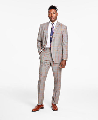 Tayion Collection Men's Classic-Fit Windowpane Suit - Macy's | Macy's