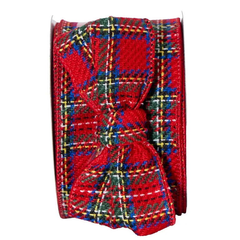 My Texas House Red Plaid Christmas Ribbon, 2.5" x 15' | Walmart (US)