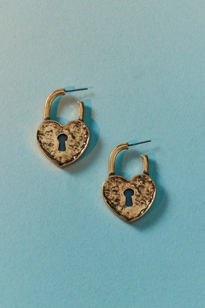 Athena Heart Lock Hoop Earring | Urban Outfitters (US and RoW)