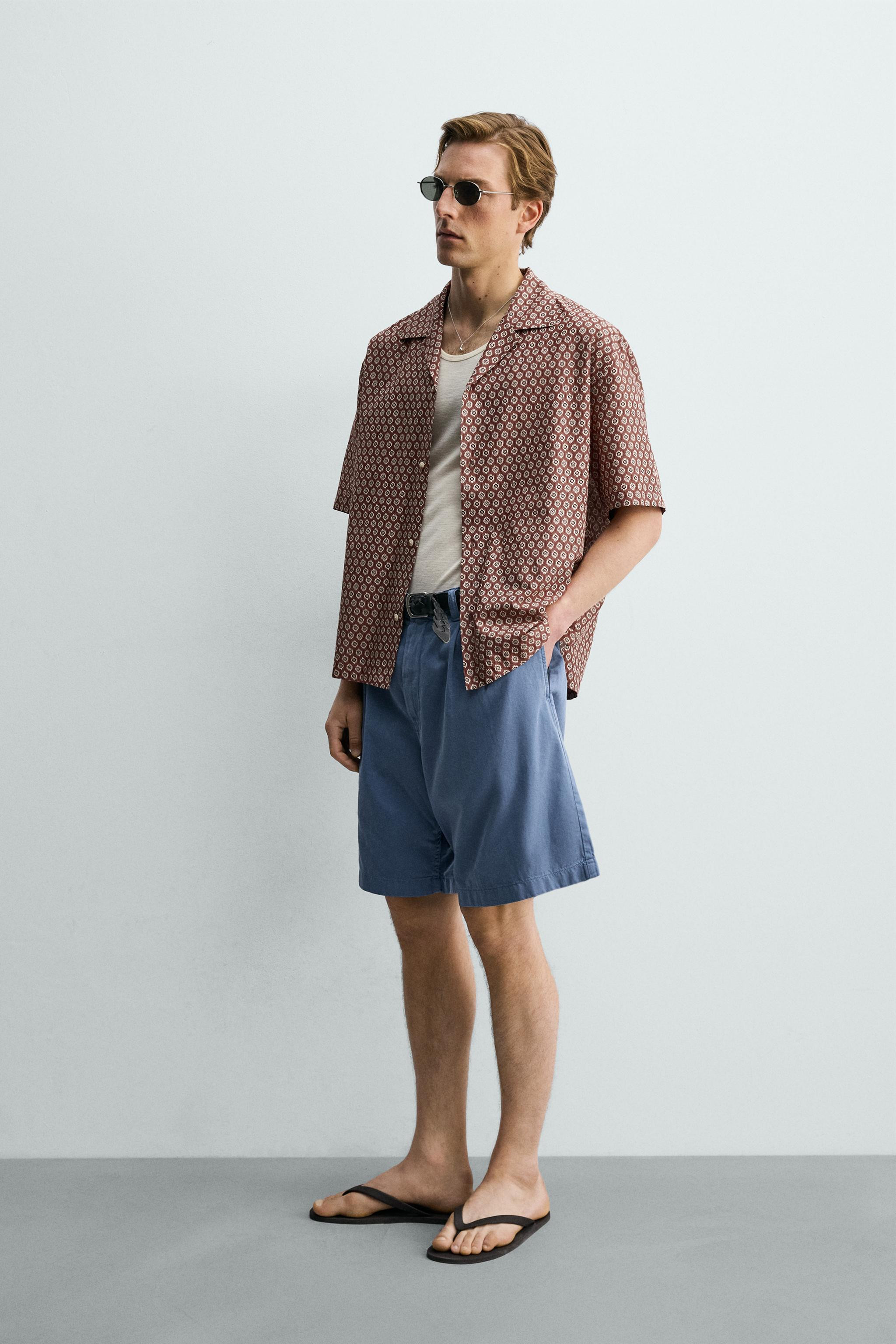 GEOMETRIC PRINT RELAXED FIT SHIRT | Zara US