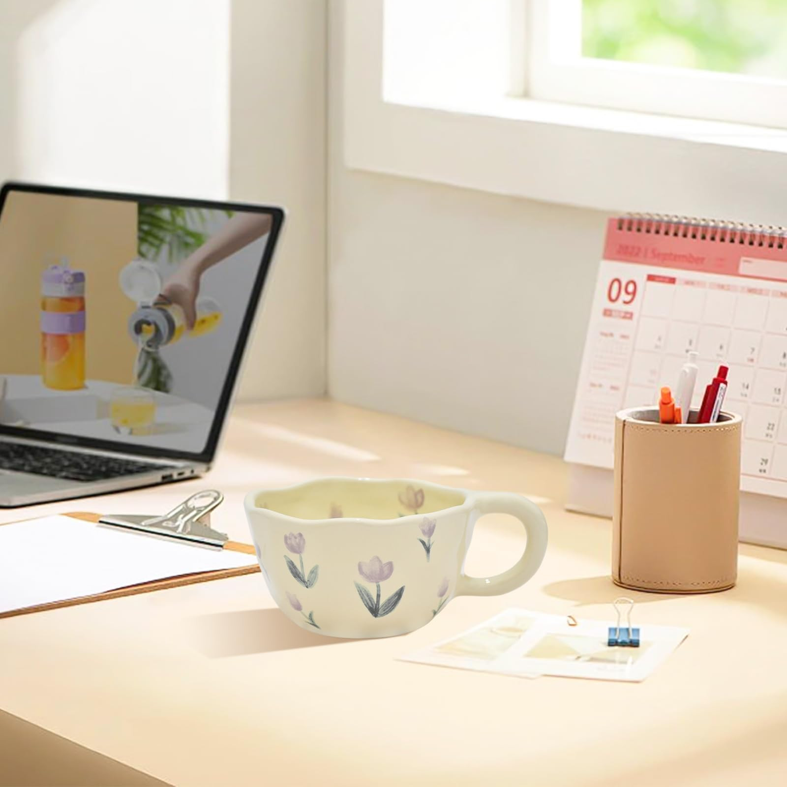 8.5 oz Elegant Floral Ceramic Mug Coffee Cup with Flower Decorations, 250ml Spring Drinkware for ... | Amazon (US)