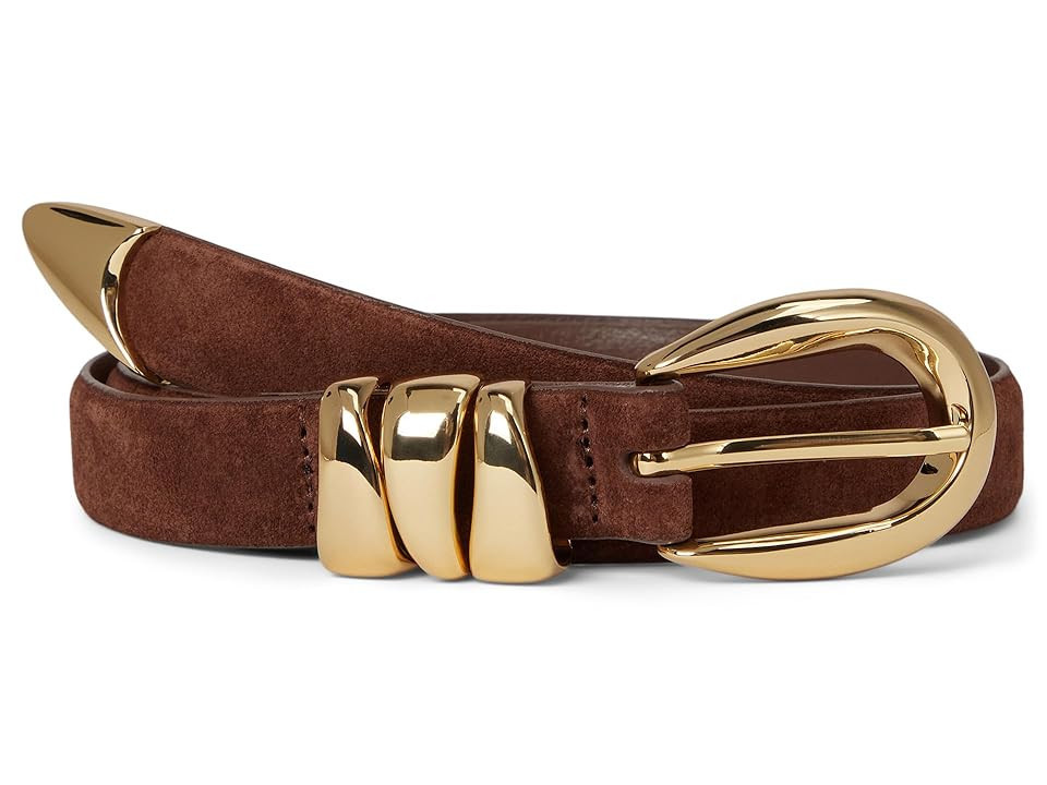 Madewell Triple Metal Keeper Belt: Suede Women's Belts Soft Mahogany : LG | Zappos