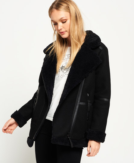 Ophelia Wool Aviator Jacket | Superdry UK