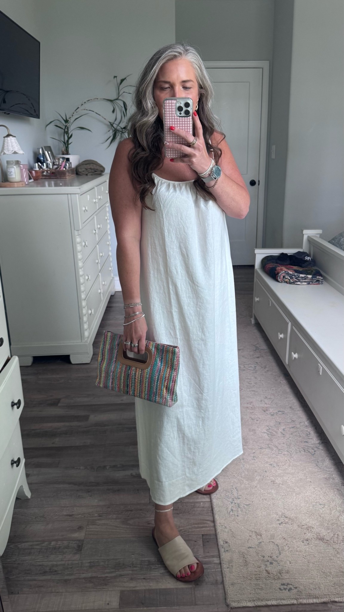 Mom grad fit 
Dress is medium