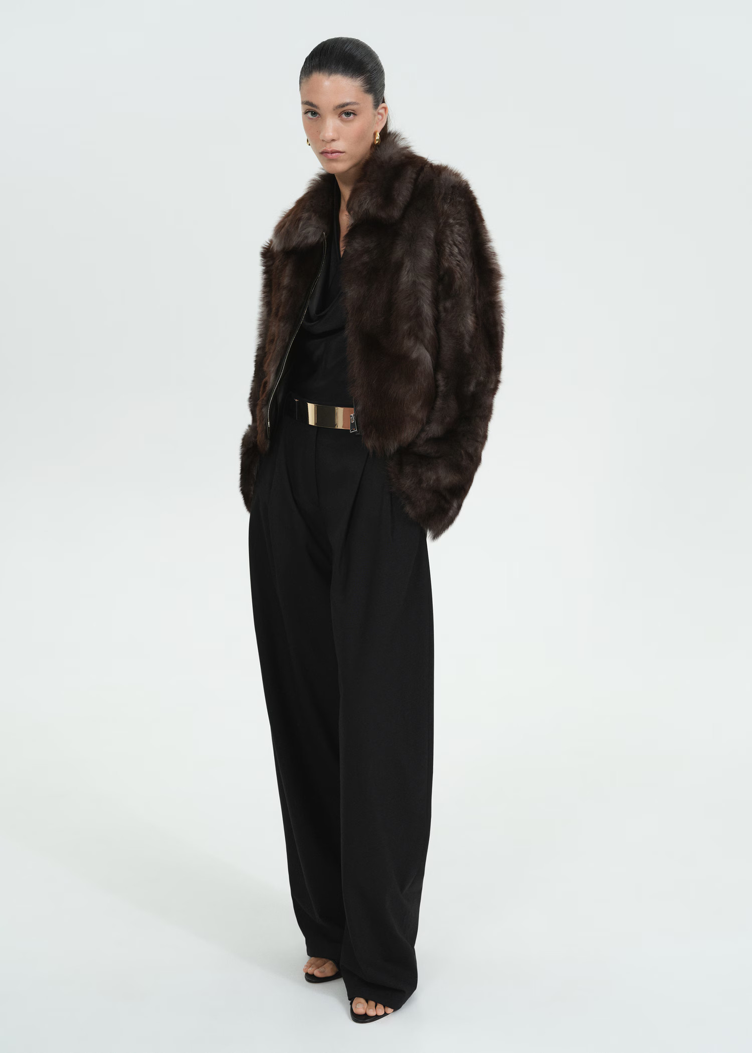 100% fur leather jacket - Women | MANGO United Kingdom | MANGO (UK)