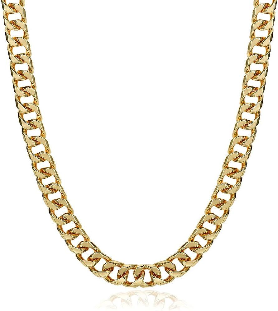 CLASSYZINT Gold Cuban Link Chain Choker Necklace for Women 9mm Thick Chunky Gold Chain Necklace f... | Amazon (US)