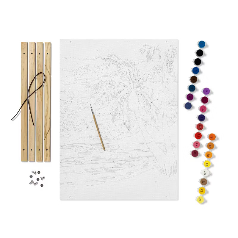 Paint by Number Kit Tropical Beach Scene - Mondo Llama™ | Target