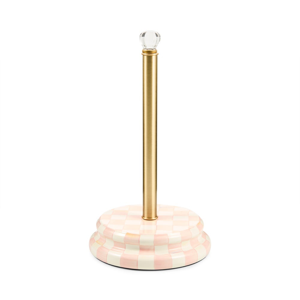 Rosy Check Paper Towel Holder | MacKenzie-Childs