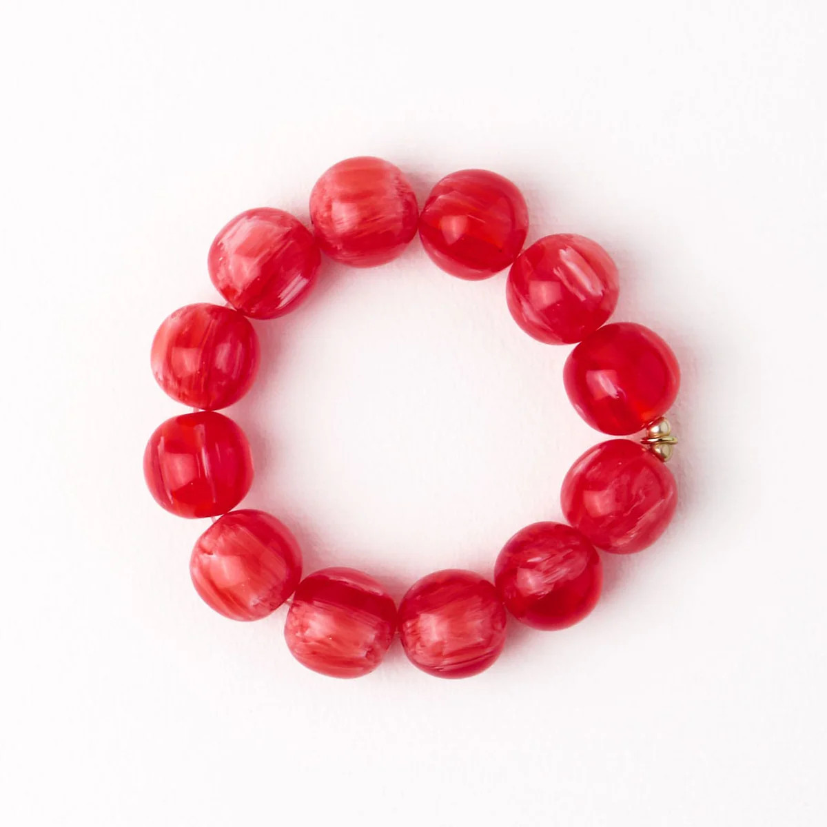 Cece Large Resin Bead Bracelet Red | INK+ALLOY