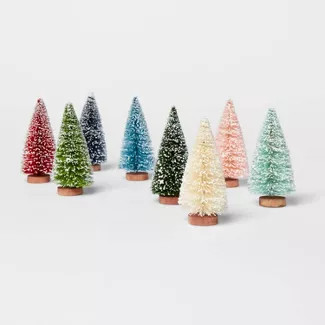 4.2" 8pk Bottle Brush Tree Set Figurines - Threshold™ | Target