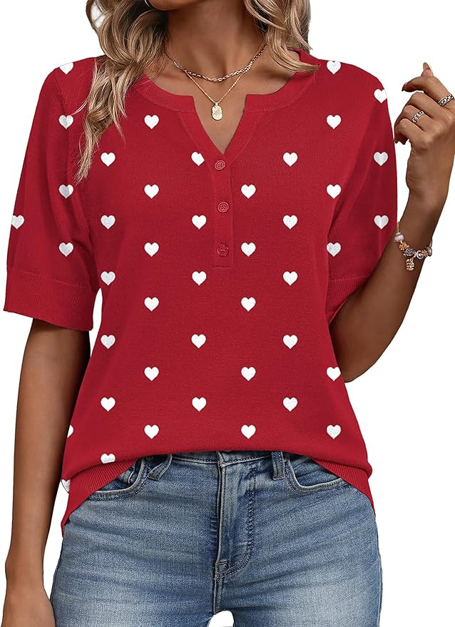 Zeagoo Women's Short Sleeve Sweater 2026 Spring Summer Tops Lightweight Casual V Neck Sweaters Dr... | Amazon (US)