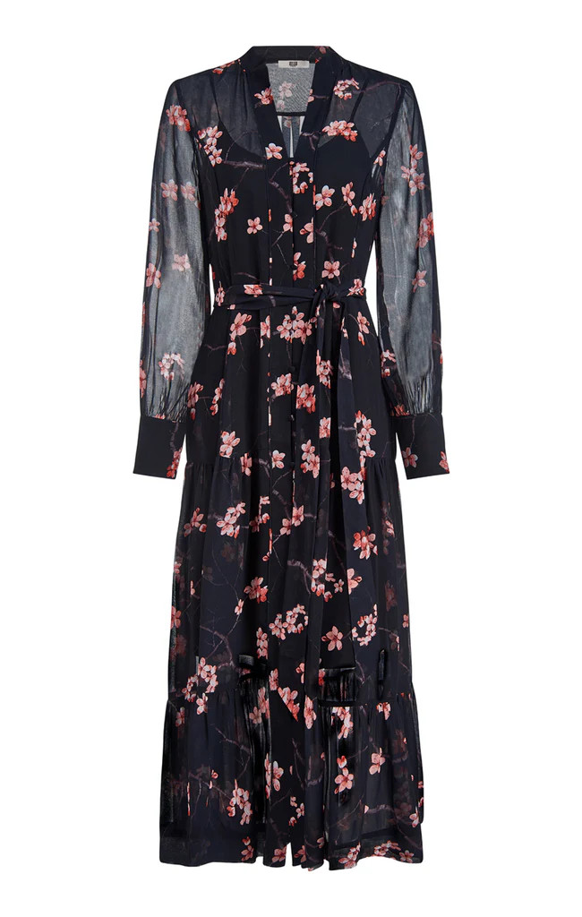 Tiered Floral Print Georgette Dress | Etcetera