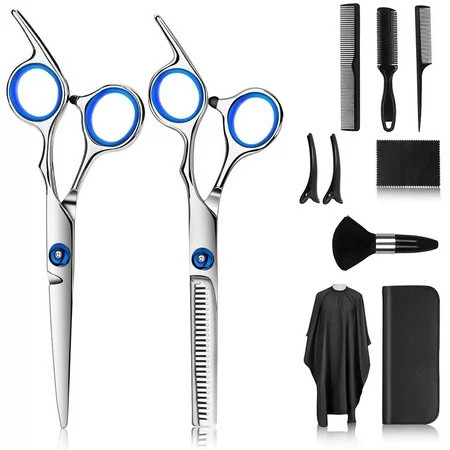 SUPTREE Professional Hair Cutting Scissors Tools for Women Men 10 PCS Haircut Kit Scissors for Cutting Hair | Walmart (US)