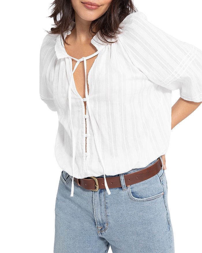 Don't Forget Cotton Tie Neck Blouse | Bloomingdale's (US)