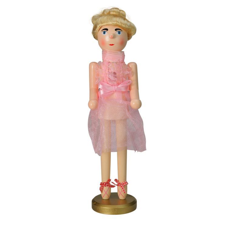 Northlight 15.5" Pink Tutu Blonde Wooden Ballerina Wooden Christmas Nutcracker | Target